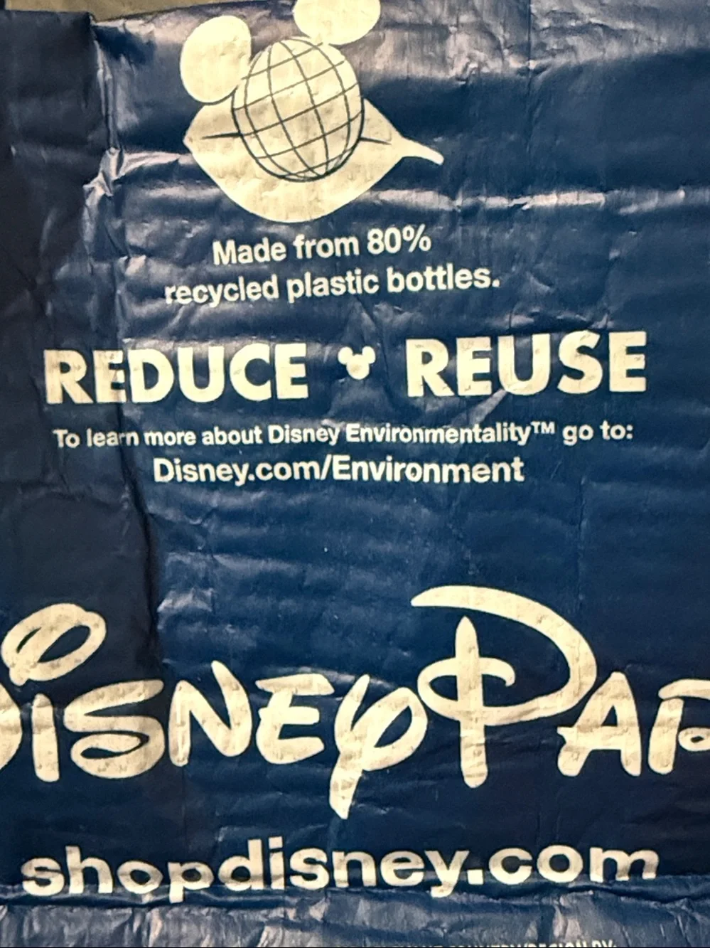 Disneyland Resort/walt Disney World Navy & White reusable Tote Bag 14 x 13 x 9